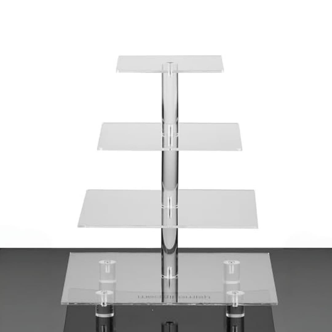 Acrylic cupcake stand, square cupcake display stand with base, acrylic cake stand for birthday celebrations