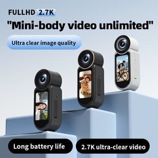 2.7K HD Thumb Action Camera, Outdoor Cycling Electric Motorcycle Dash Cam, Neck-Worn Video Camera