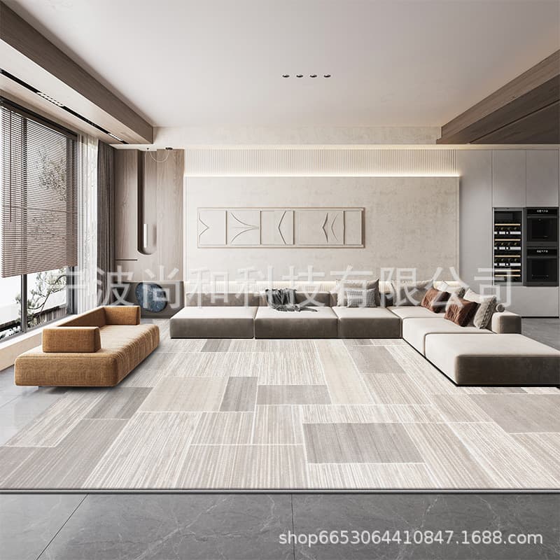 Black and White Lines Thickened Encryption Living Room Sofa Bedroom Study Carpet Full Shop Japanese Style Quiet Style Minimal Nordic Style