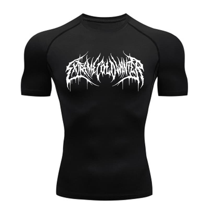 Y2K Quick-Dry Sports T-Shirt Running Base Layer Gym Training Top Men's Breathable Moisture-Wicking Stretch Compression Shirt