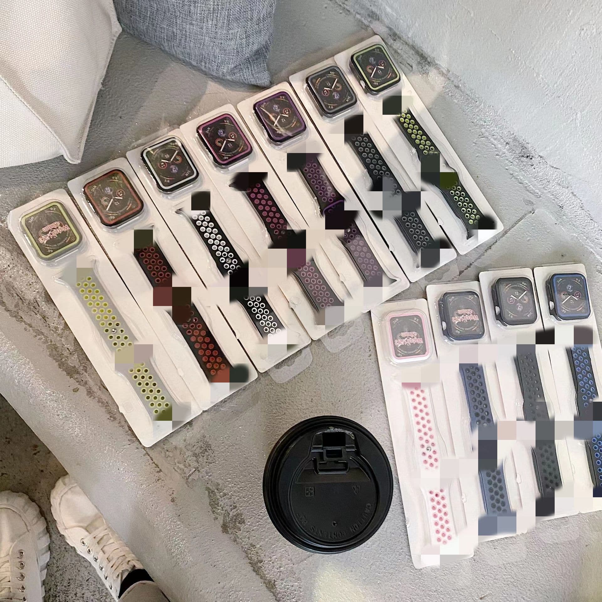 Compatible with Apple Nike Dual-Color Silicone Watch Band Set for Apple Watch 7/SE/6/5/4/3/2/1 Sports