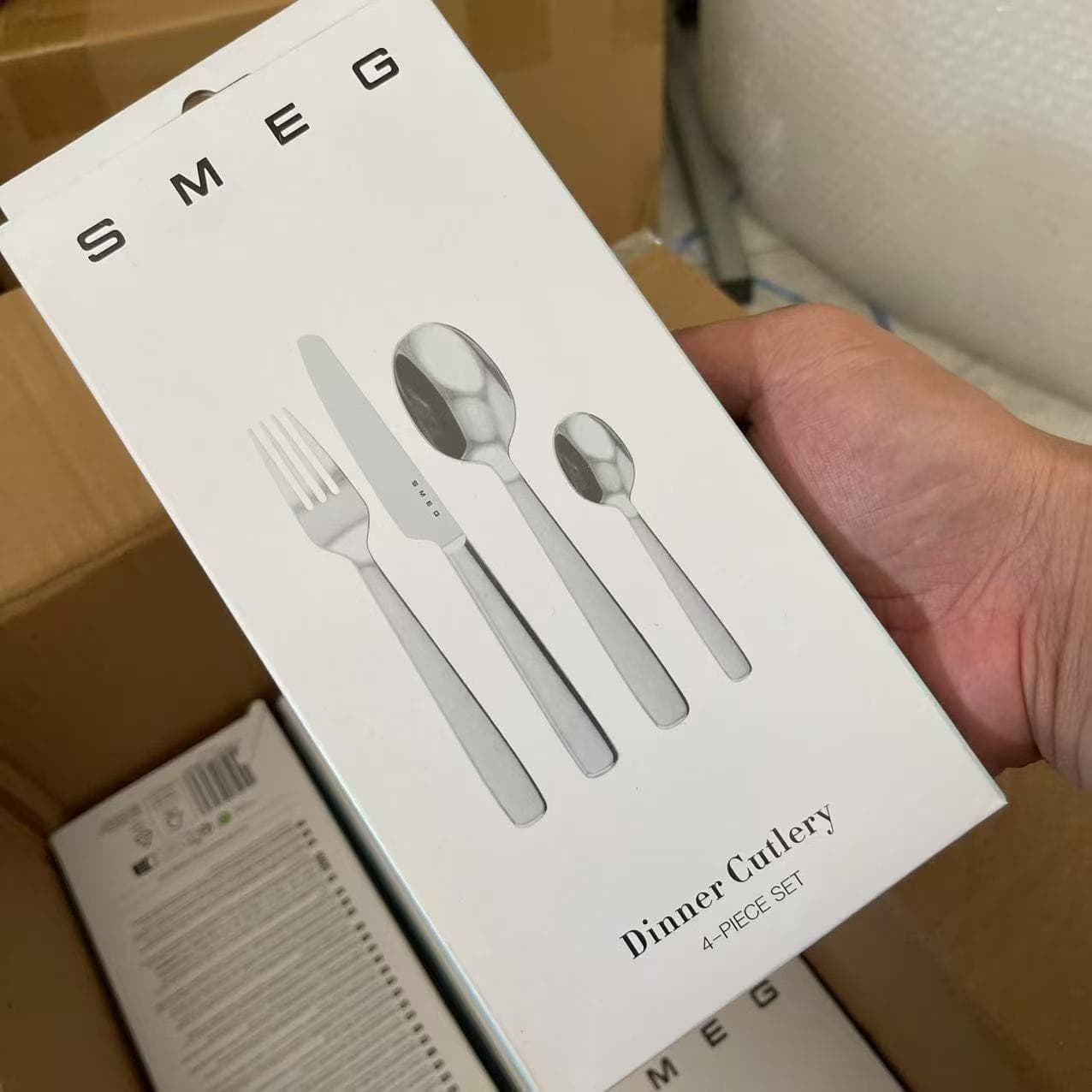 SMEG Western tableware 4-piece set boxed knife spoon fork food stainless steel dessert steak fork SMEG