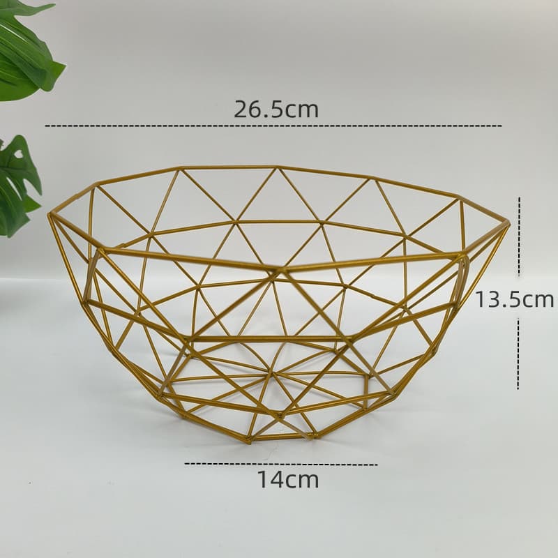Creative Wrought Iron Tall Fruit Basket, Modern Simple Living Room Coffee Table Fruit Tray, Dried Fruit Basket, Candy Snack Tray