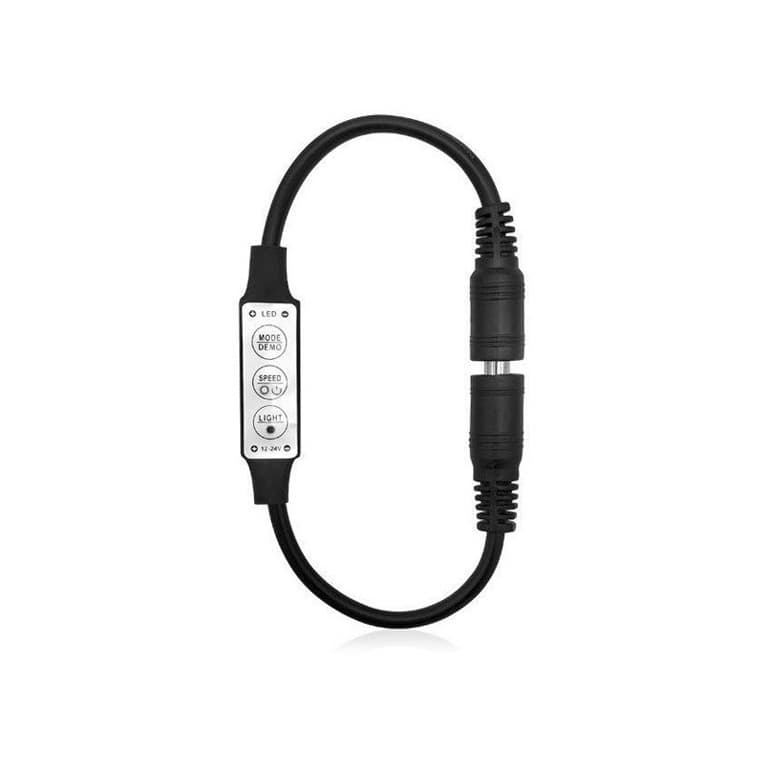 12V LED Mini Monochrome Strip Controller DC Dual-Head Light Strip Dimmer Mini 3-Key Strobe Gradient Flash