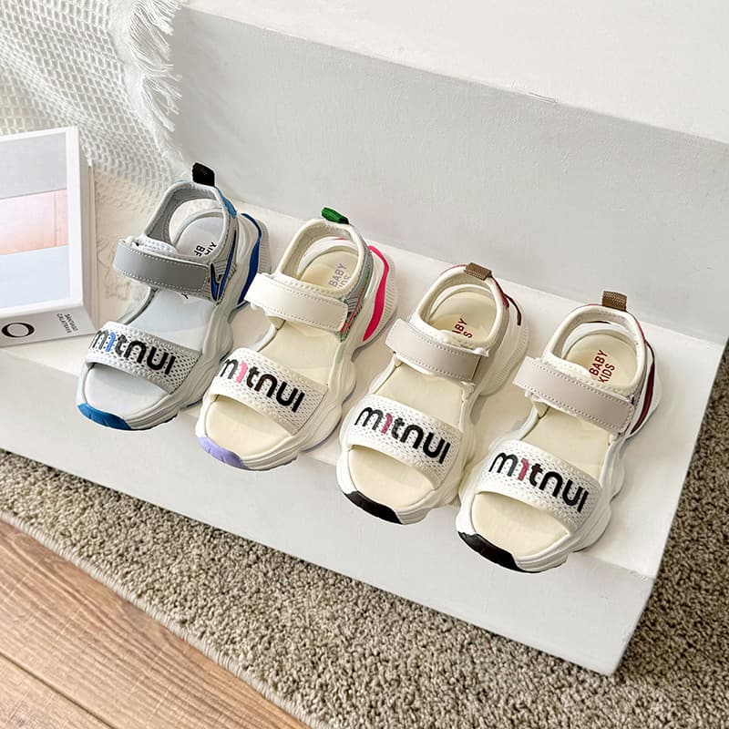 2026 Summer New Children's Beach Sandals Open Toe Velcro Stretch Fabric Lightweight Boys and Girls Summer Sandals Fashion