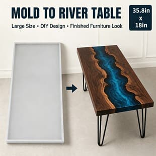 Large Rectangular River Table Silicone Mold 91*46cm Epoxy Resin Tabletop Pouring DIY Silicone Mold