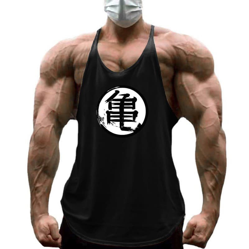 Japanese anime Wuzi fitness spaghetti strap vest breathable training clothes men's sports loose muscle T-shirt training clothes