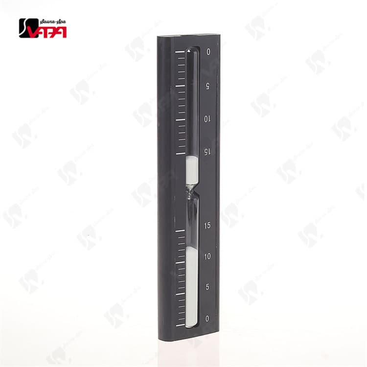 New Factory Direct High-Temperature Resistant Sand Timer for Sauna, Pine Wood + Black Sprayed Aluminum Plate, 1-15 Minutes