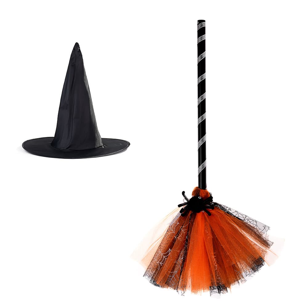 Halloween Party Supplies Witch Hat Wizard Besom Halloween Decoration Costume Set