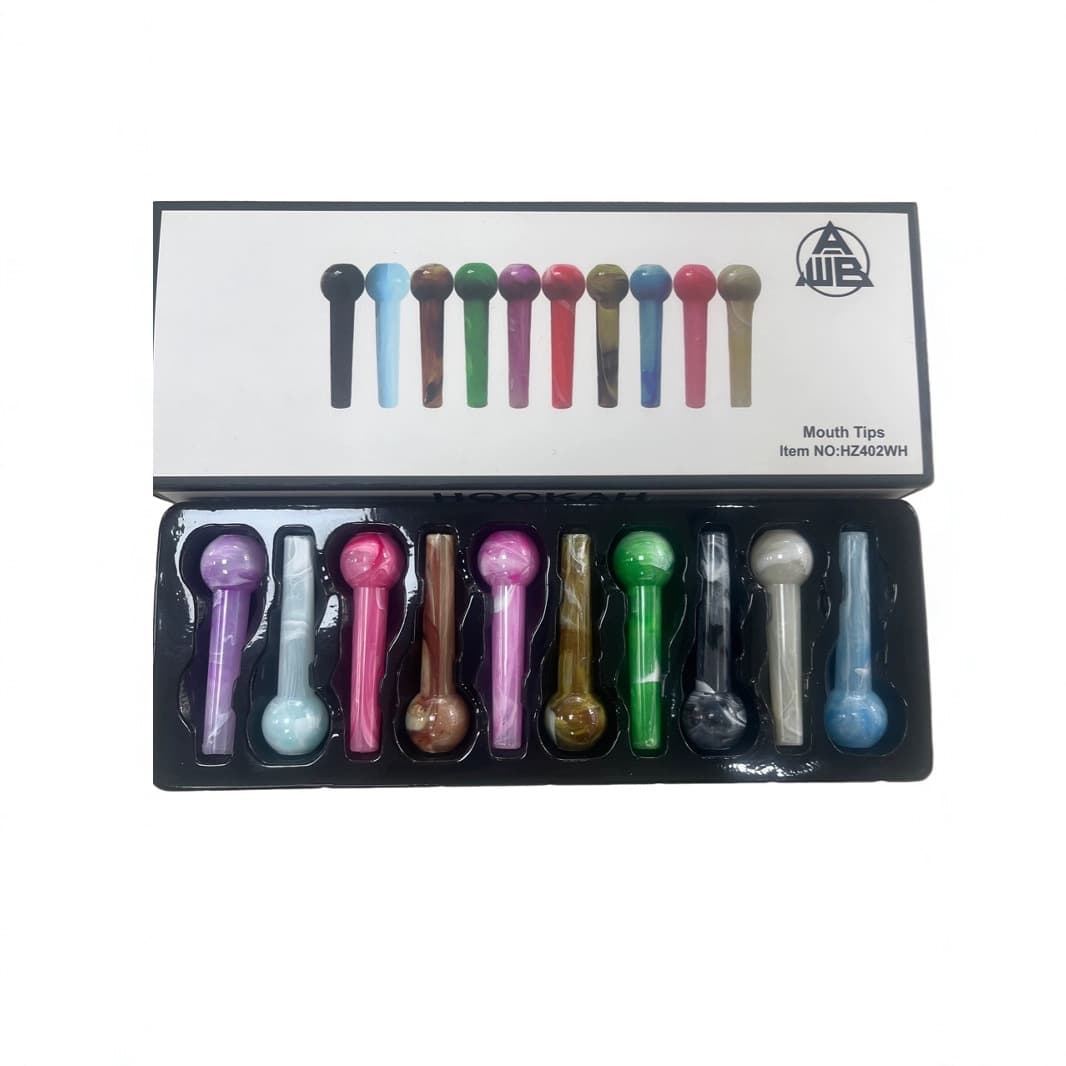 Cross-border E-commerce Source Hookah Accessories Round Extended Resin Colored Glass Pipe Tobacco Pipe Plastic Crafts
