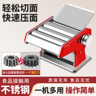 Automatic Noodle Machine, Dumpling & Wonton Wrapper Maker, Multifunctional Pasta Press, Manual Dough Roller, Stainless Steel