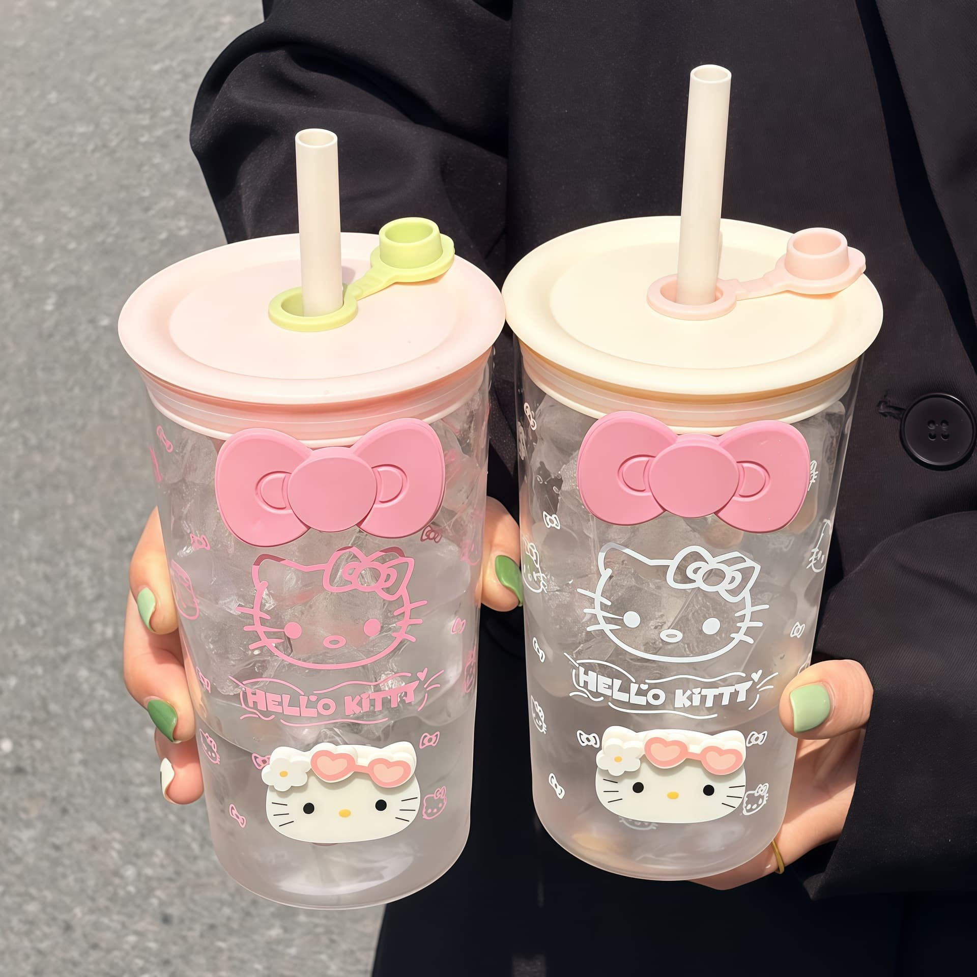 Girly Heart Cute Cartoon Glass Straw Ins High-Value Drinking Water High Temperature Resistant Milk Cup Home Cup