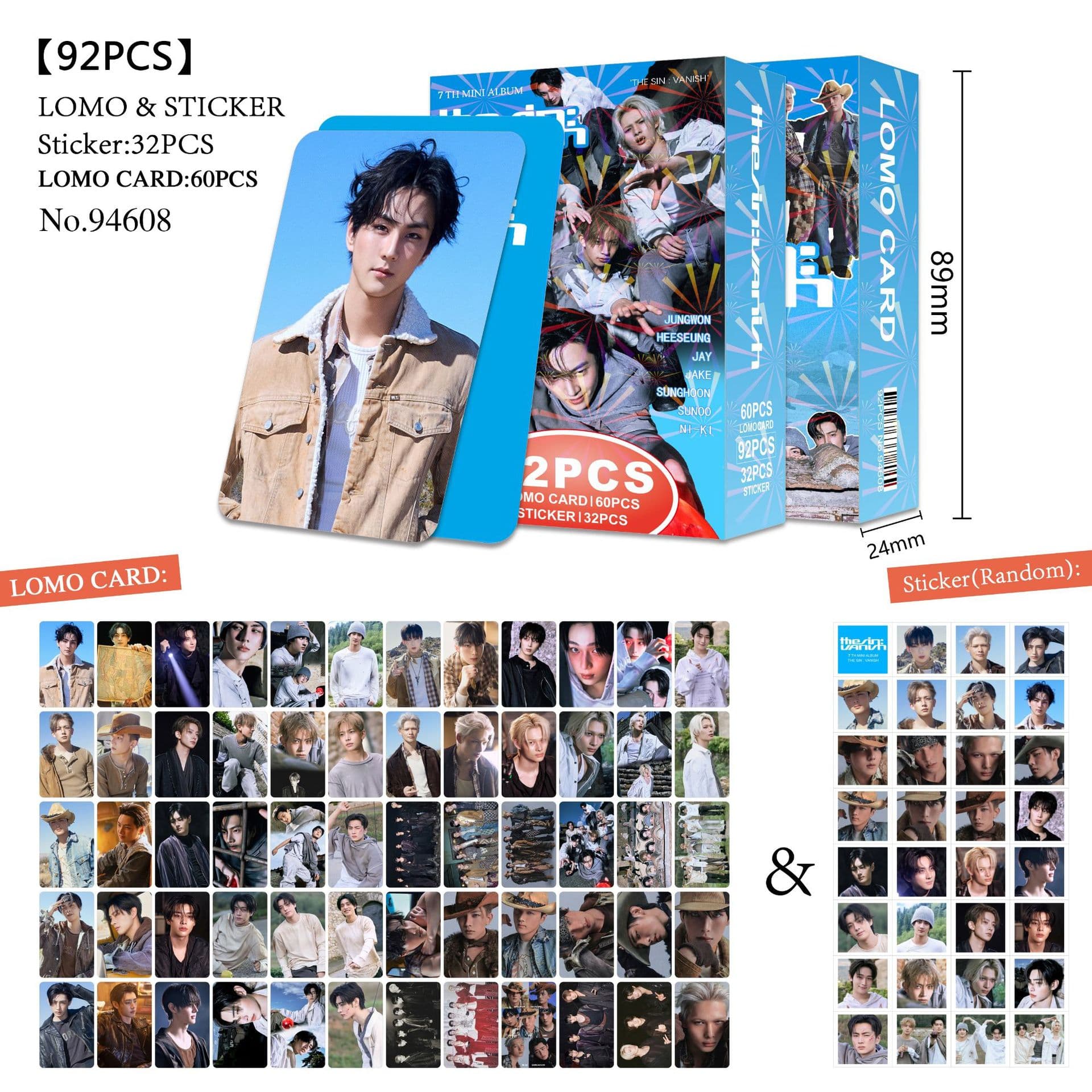 A large number of 92 E-group photo cards in stock, new album high-definition double-sided photo cards, celebrity KPOP peripheral LOMO photo cards