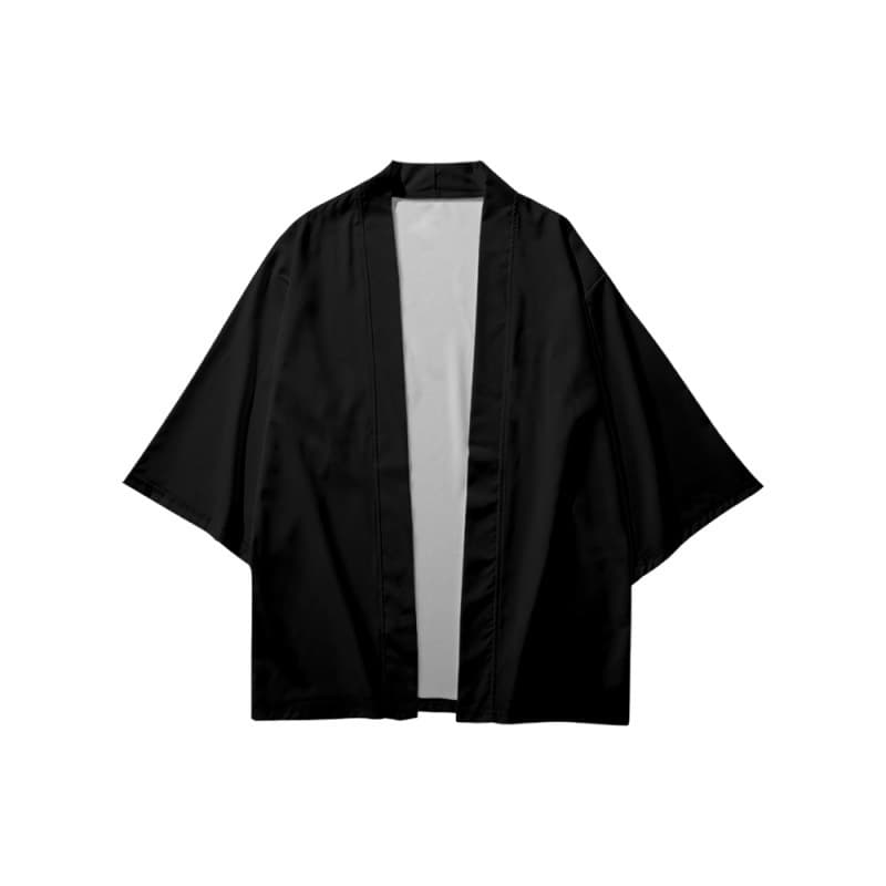 2023 Summer Kimono Cross-border Solid Color 3D Printed Seven-sleeve Shirt Taoist Robe Cardigan Loose Men's Haori Shipping
