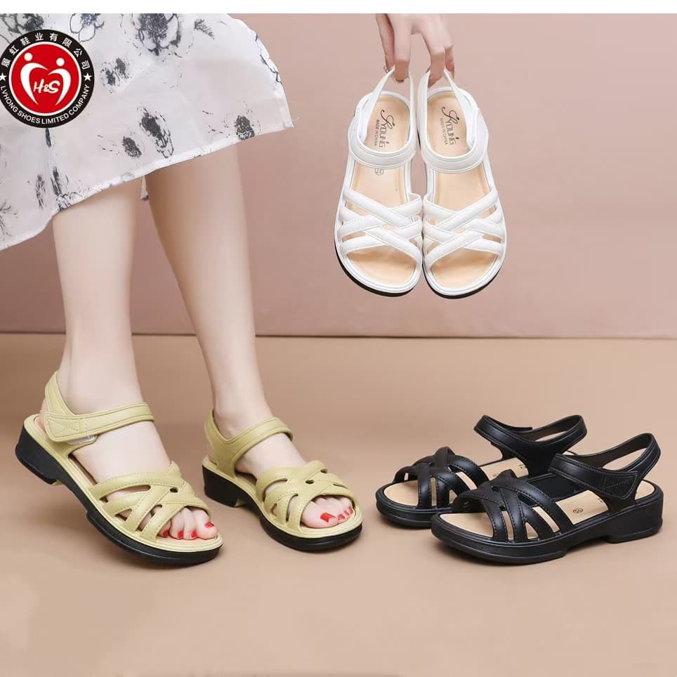 Fashion Solid Color Openwork Breathable High Heel Women's Sandals, Casual Home Slippers, Summer Style