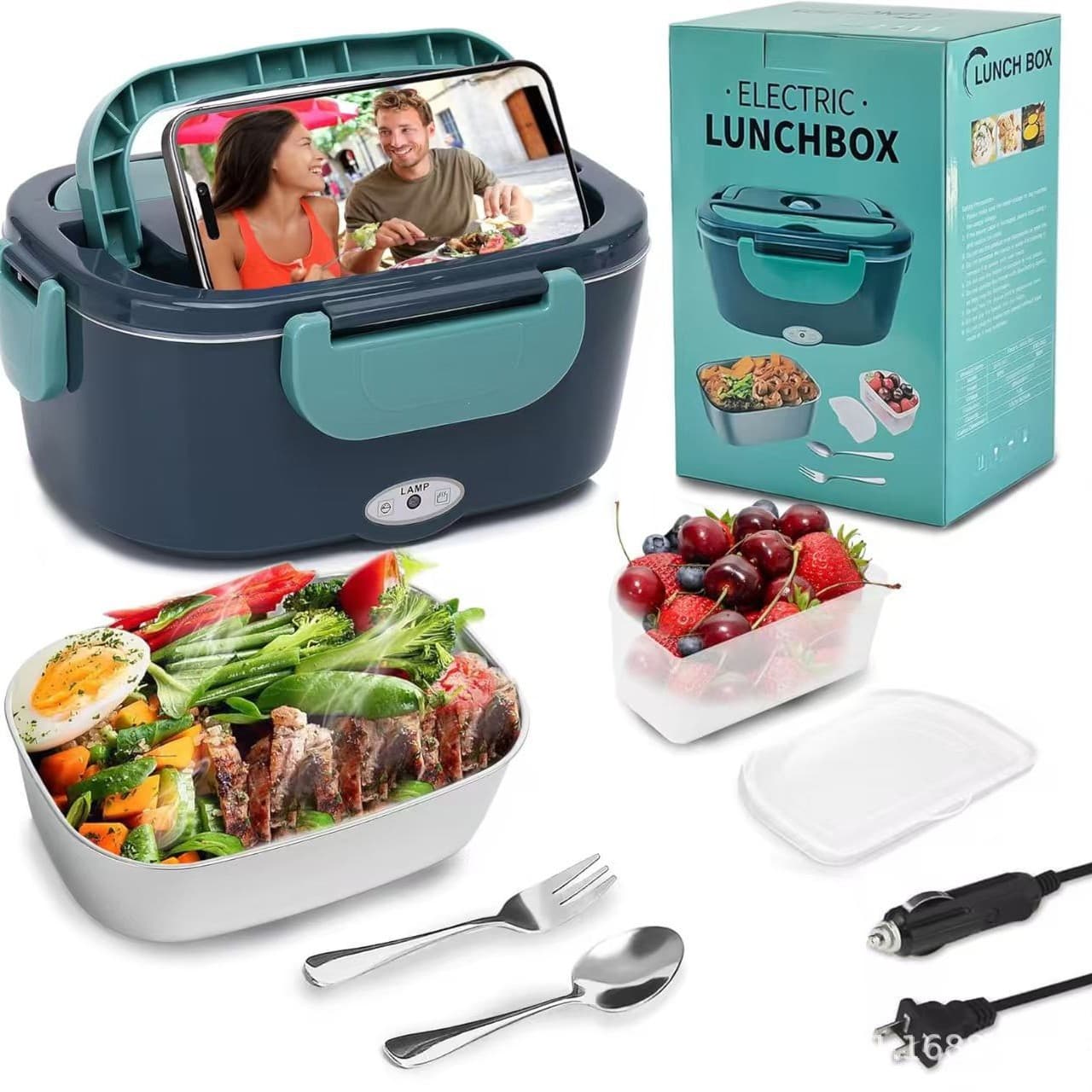 Wholesale new plug-in heated lunch box, insulated stainless steel lunch box, car home electric heating gift lunch box
