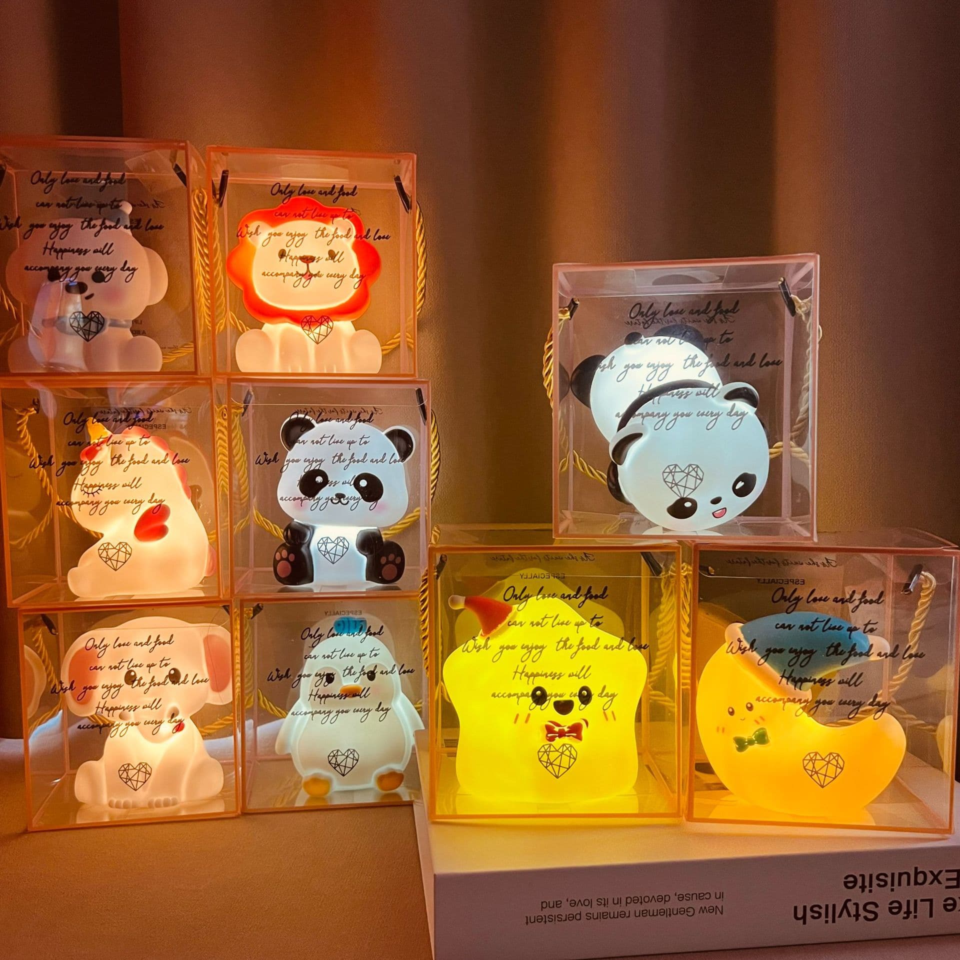 Original Cartoon Tap Light, Cute Glowing Bedroom Decor with Girly Charm, Bedside Night Light Birthday Gift