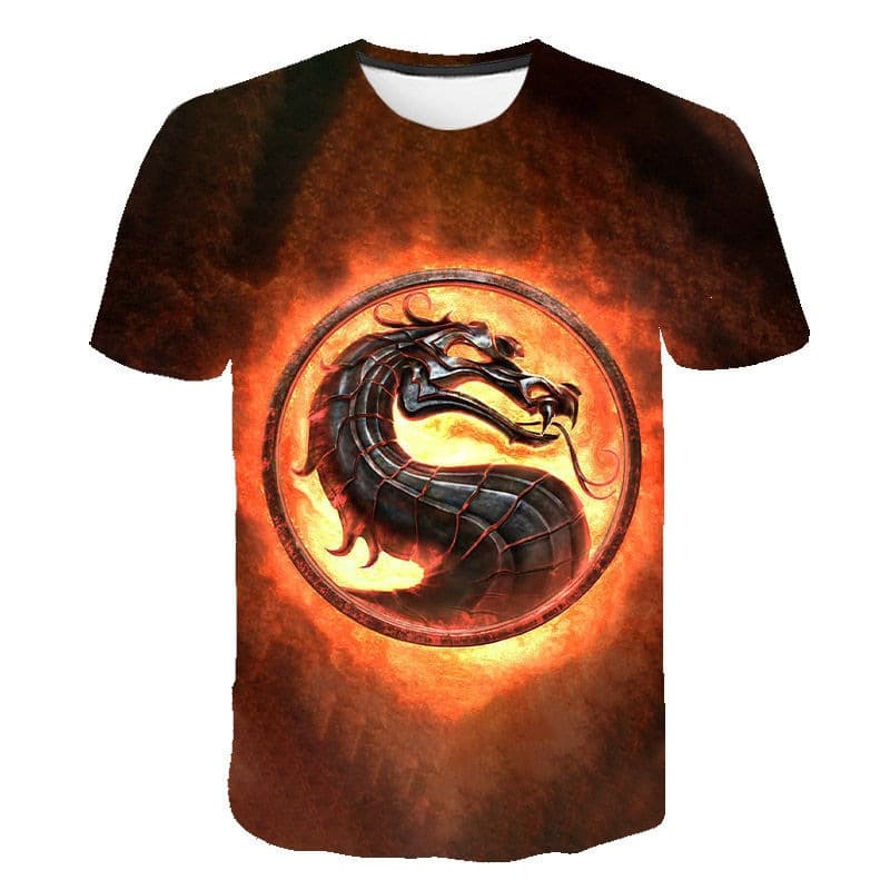 Mortal Kombat Warrior Icon Logo Pattern 3D Printed Short-Sleeved T-Shirt Personalized Clothing Cross-Border
