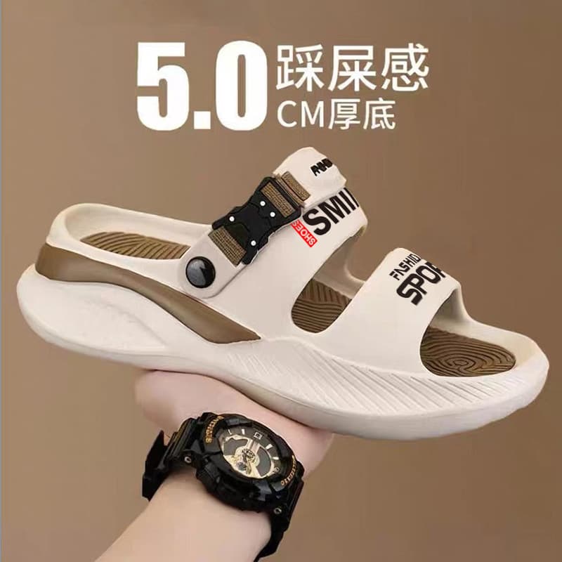 Men's Outdoor Slippers Summer 2025 New Thick Sole Anti-Slip Beach Sandals Sports Driving Sandals