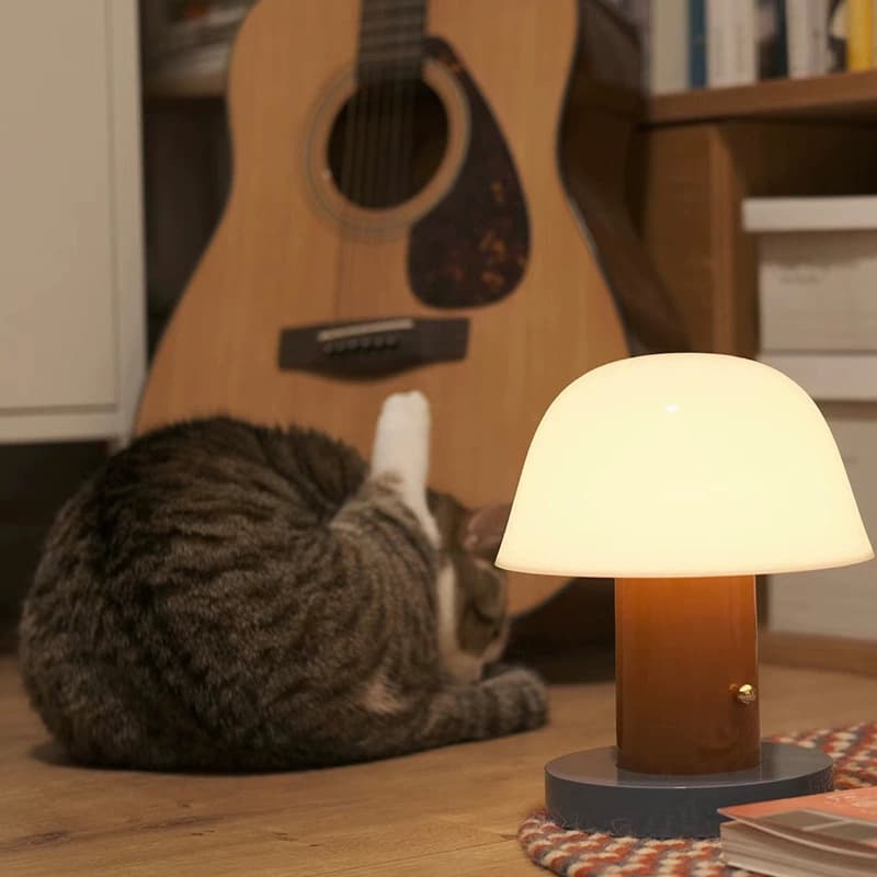 Denmark Setago JH27 Mushroom Charging Table Lamp, Nordic Charging Decorative Dimmable Portable Ambiance Small Night Light