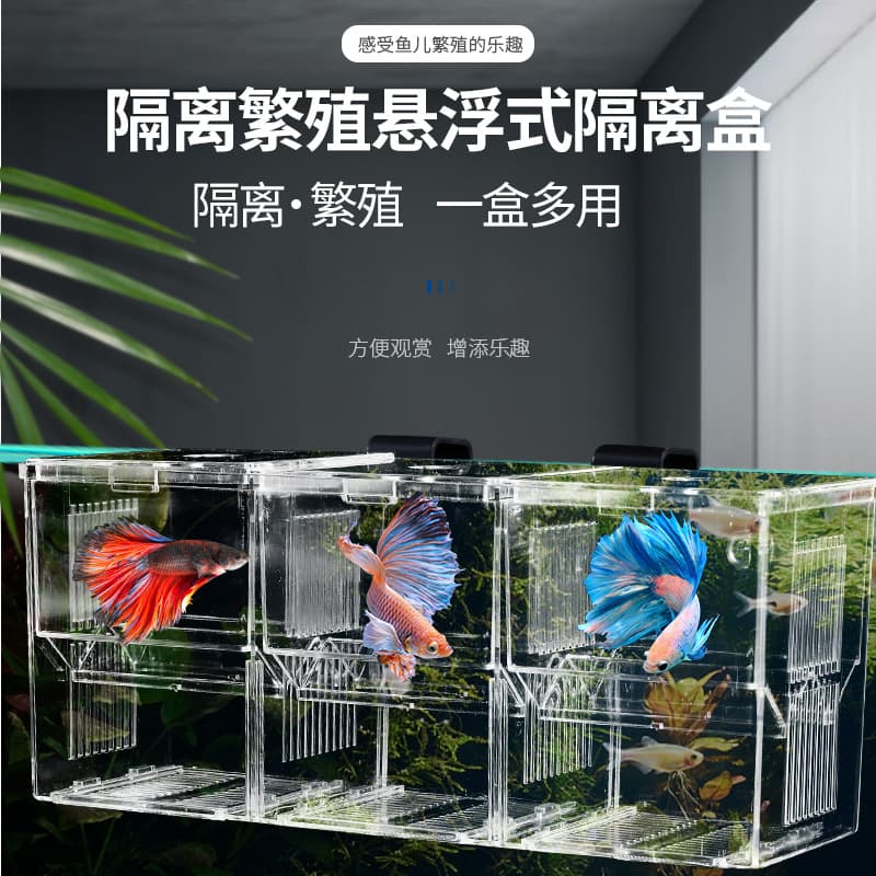 Aquarium Breeding Isolation Box, Drawer-Type Transparent Breeding Box, In-Tank Incubation Box, Betta Fish Box with Hooks, Mother-Child Box