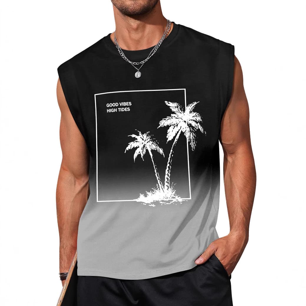 2025 New Summer Casual Vacation Style Digital 3D Print Loose Comfortable Sleeveless Men's Vest