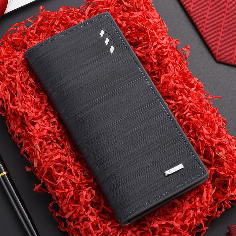 Long Wallet Men's Ultra-Thin Multi-Card Slot Wallet Business Young Men's Clutch Bag Large Capacity Leather Wallet Card Holder Coin Purse