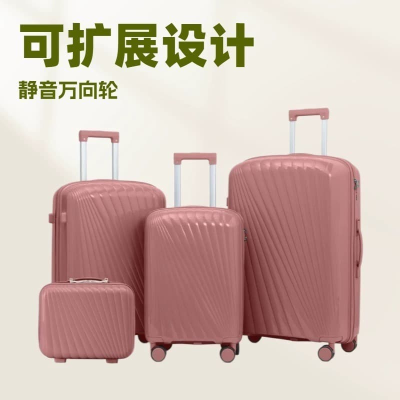 Cross-border new pp trolley suitcase silent universal wheel printed password boarding case male and female student suitcase