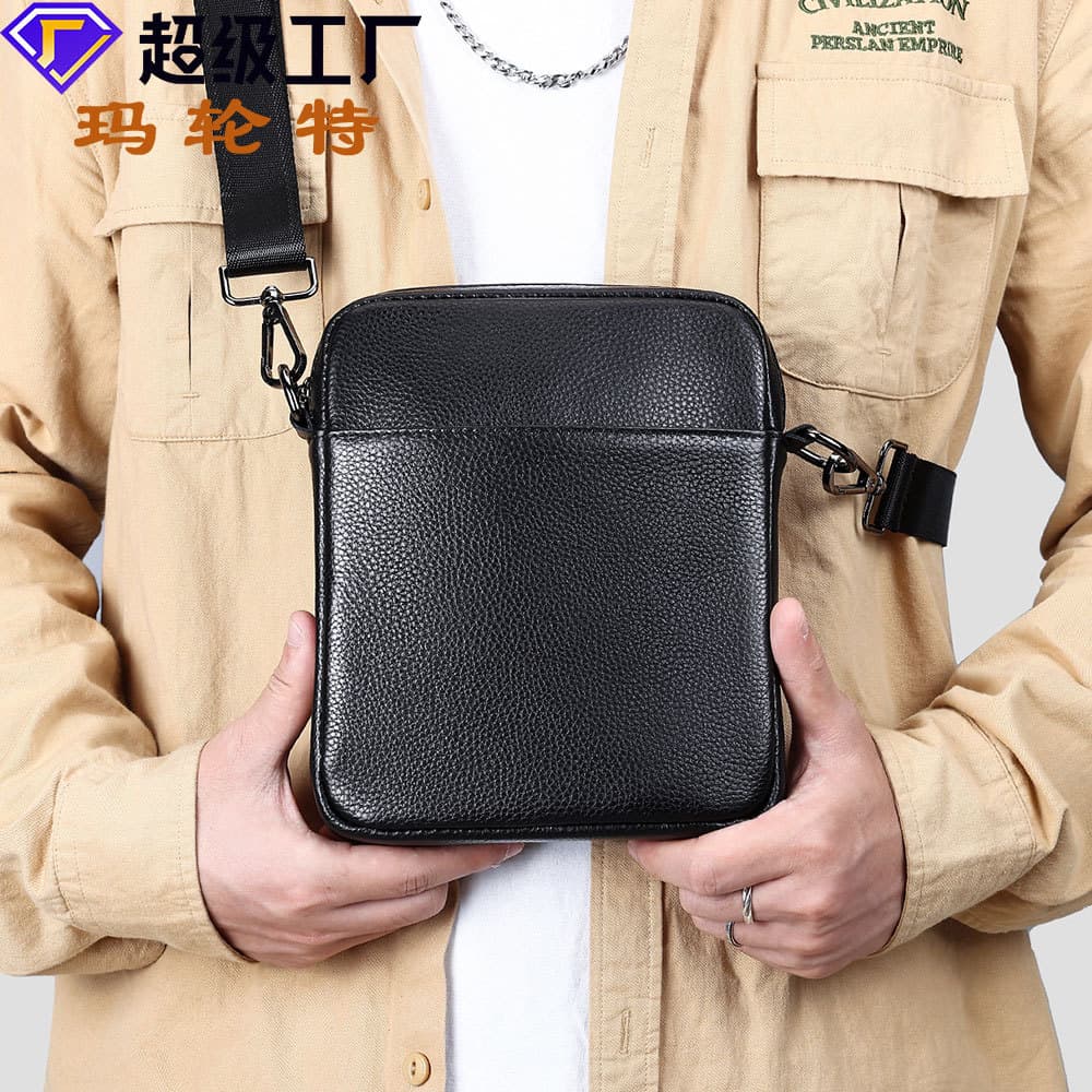 Malunte Genuine Leather Men's Shoulder Bag Premium Top-Layer Cowhide Men's Bag Crossbody Bag Wholesale Business Commute