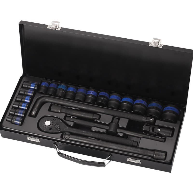 Factory Supply 24-Piece Tool Set Manganese Phosphate Socket Wrench Auto Repair Tool Hardware Tool