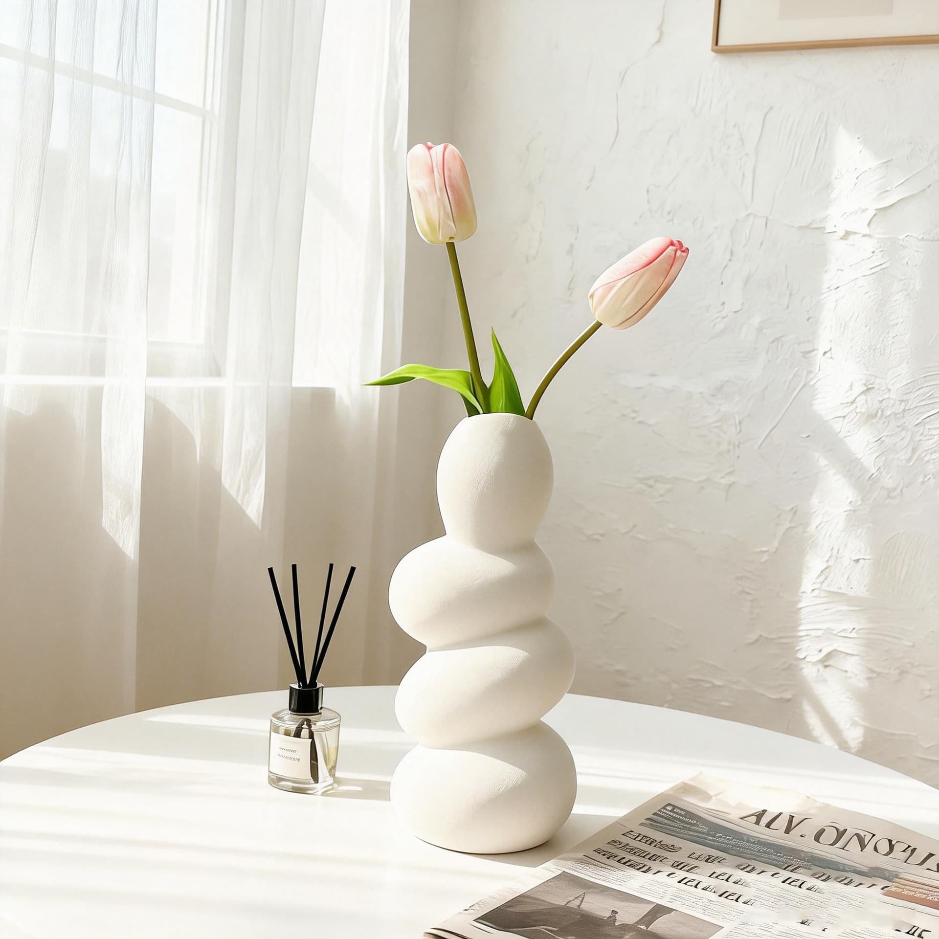 ins pebble ceramic vase embryo art niche design sense Nordic simple style craft ceramic ornaments