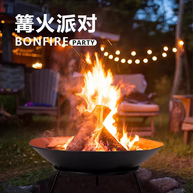 New Simple Stove Multi-functional Home Use Spray-painted Leg Support Fire Pit, Wood Burning Enamel Spray-painted Fire Basin Stand