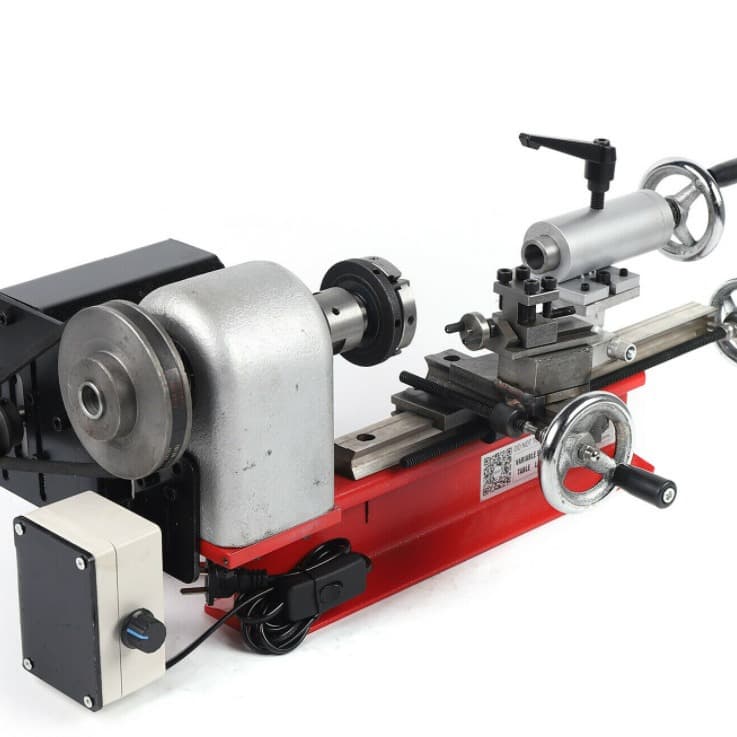 Mini Wood Lathe Micro Tabletop Small Lathe DIY Scientific Research Home Use [4-Jaw 65 Chuck]