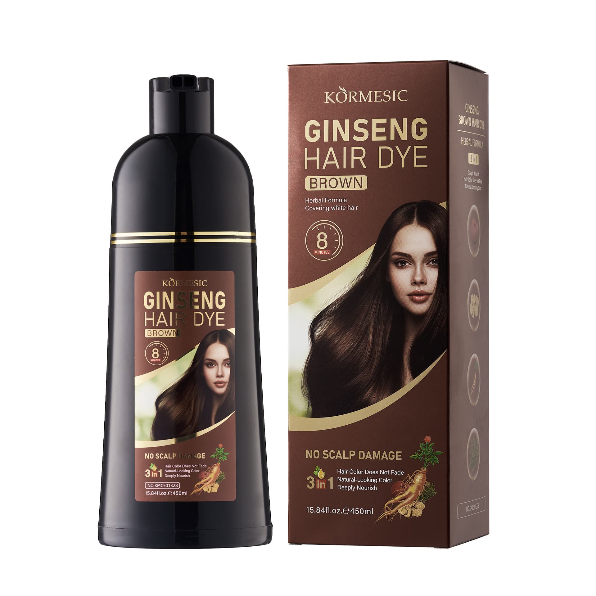 KORMESIC Black Ginseng Hair Dye for Overseas Wholesale Stock