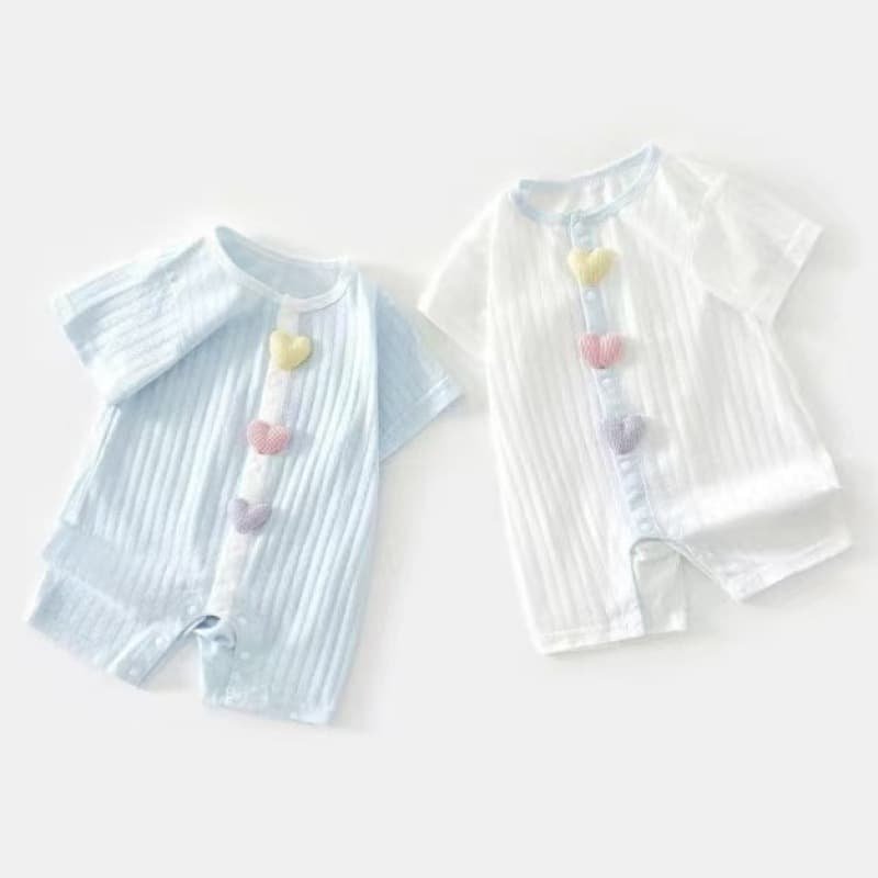 Summer baby short-sleeved baby jumpsuit 2026 cotton boneless summer men's and women's baby shorts thin section outing clothes