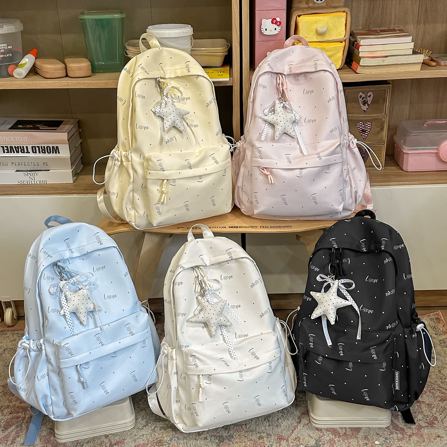 High Appearance Backpack for Middle School Girls, Korean Simple Versatile Backpack, Lightweight Cute Female College Student Backpack