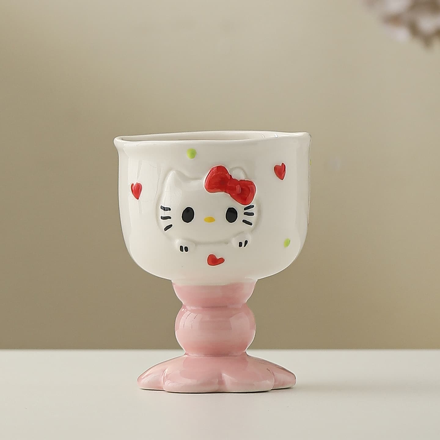 Creative Stemless Wine Glass Cute Kitty Ceramic Mug Ins Girl Wine Glass Hello Kitty Home Water Milk Cup