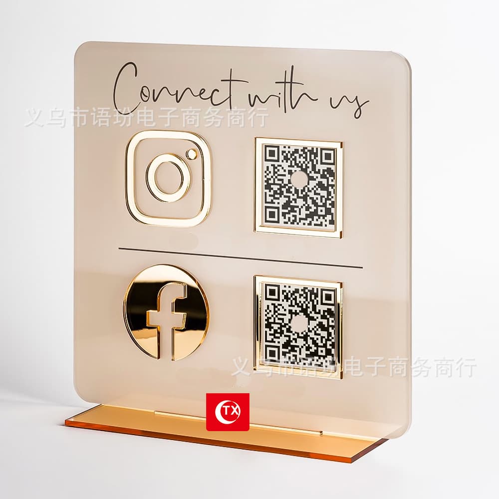 TX foreign trade hot-selling DIY personalized QR code signs, commercial cashier payment social media display table cards.