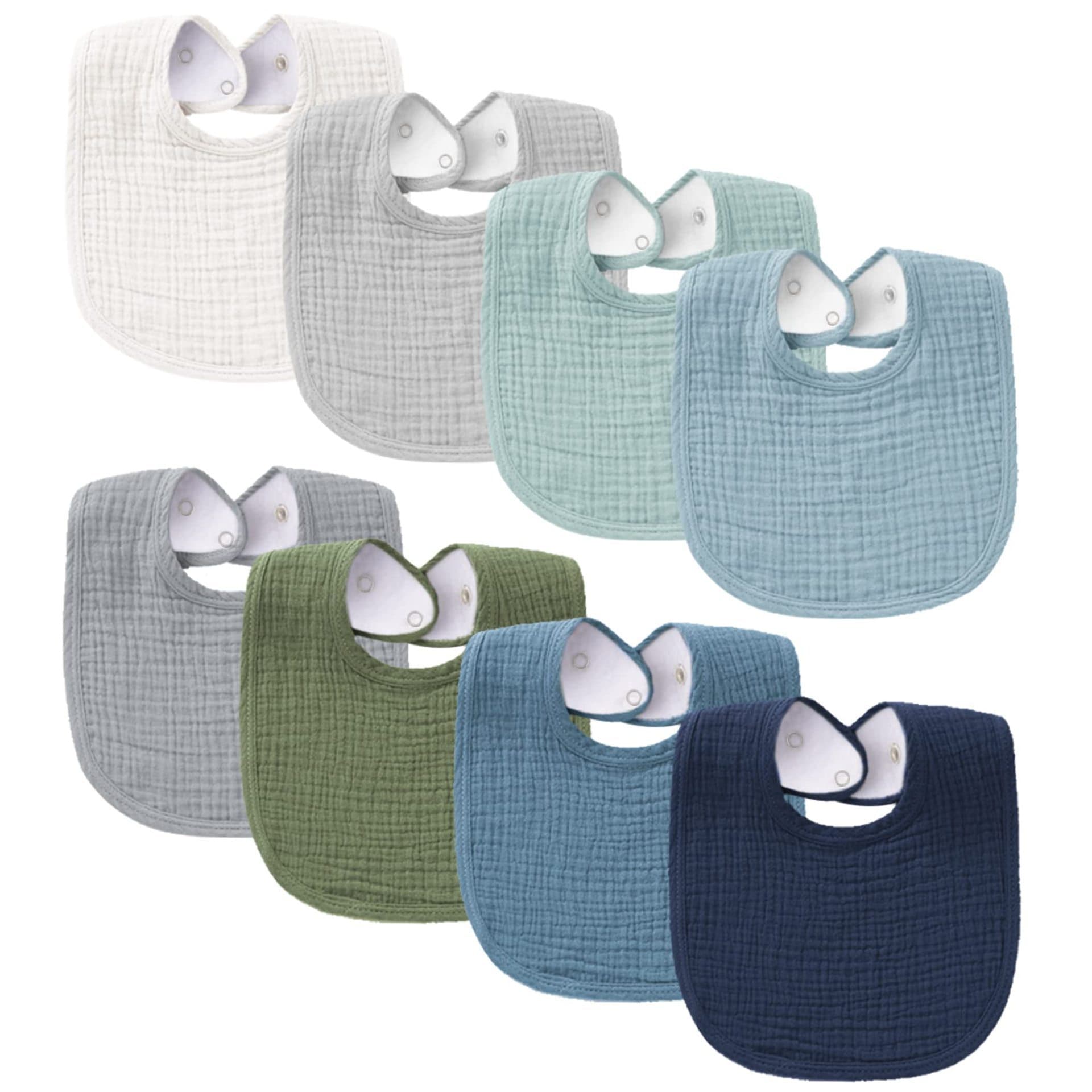 Plain Gauze Baby Bib Bandana for Boys Girls Toddlers Solid Set Teething Feeding Drool Bibs