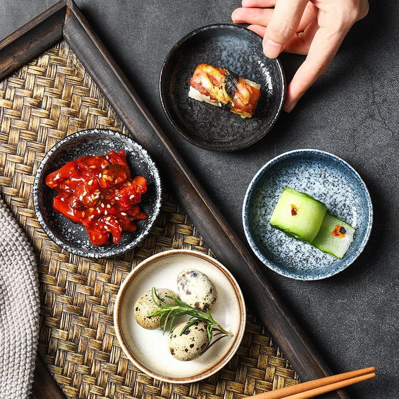 Round Seasoning Dish Japanese Style Creative Soy Sauce Dish Vinegar Dish Dipping Dish Tableware Small Side Plate Japan