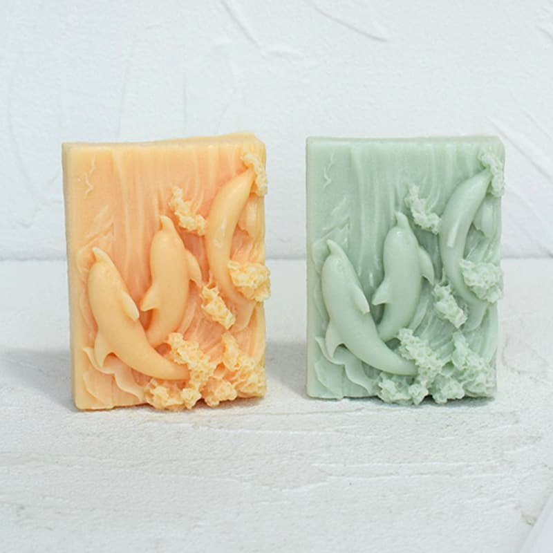 Dolphin scented candle silicone mold animal relief dolphin glue plaster ornaments handmade soap cake silicone mold