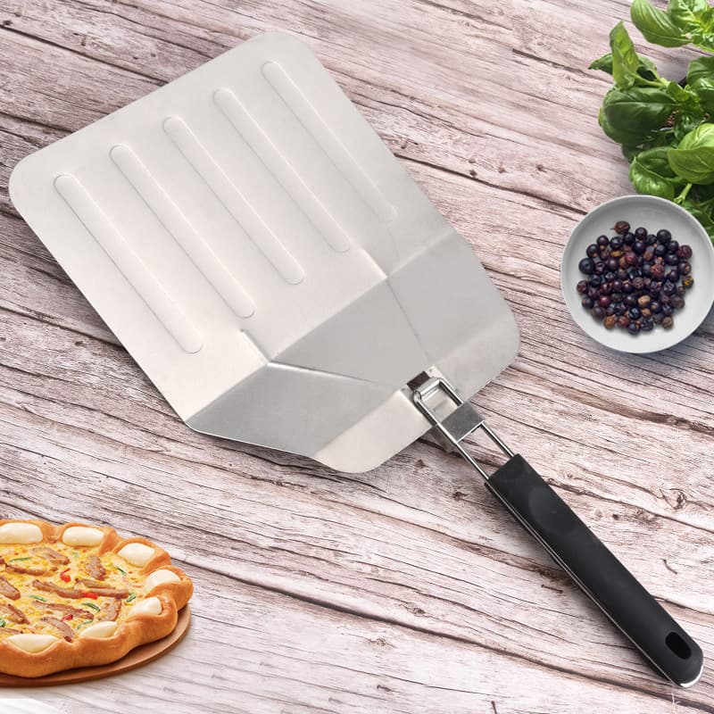 Stainless steel large pizza shovel, folding pizza shovel, square cake transfer shovel, pizza oven shovel, baking utensils