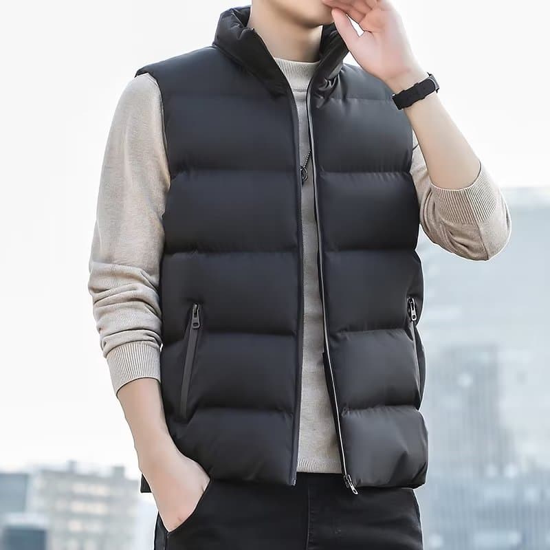 Men's Autumn/Winter Korean Style Trendy and Stylish Warm Vest, Thickened Down Cotton Jacket, Men's Vest