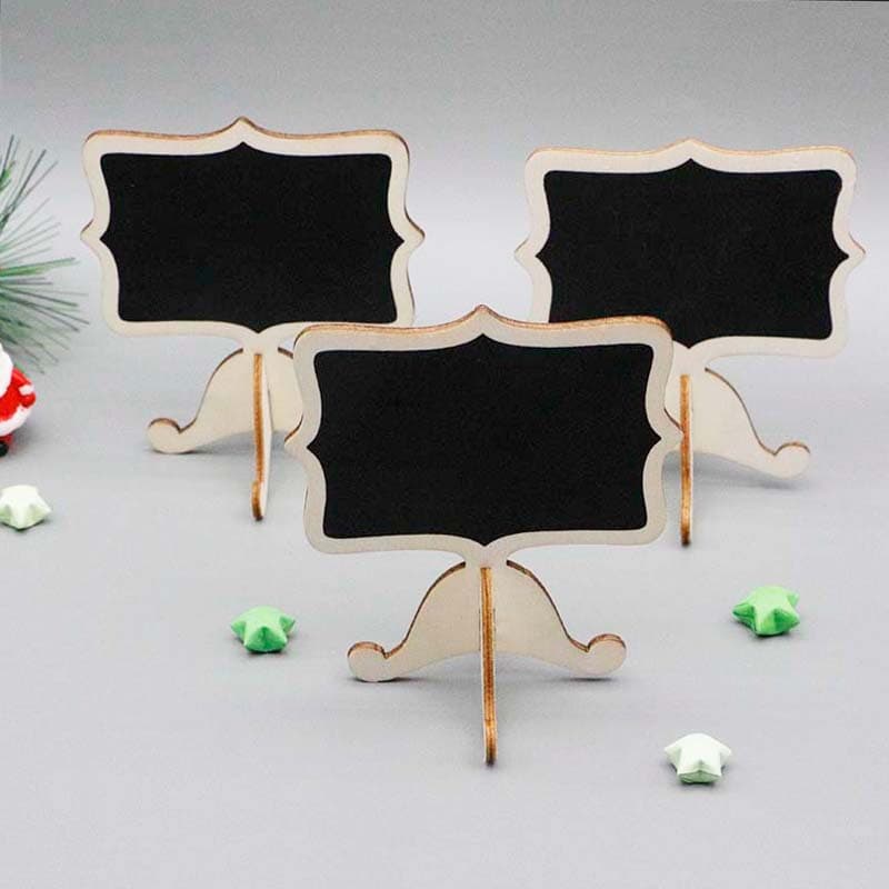 Erasable Solid Wood Edge Stand-up Desktop Small Blackboards, Mini Message Boards, Stall Display Signs, Doodle Drawing Board with Stand