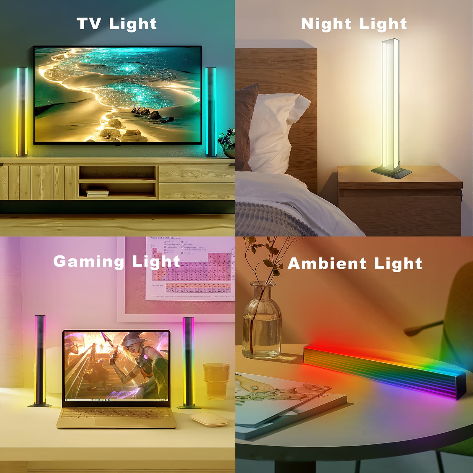 LED Layered Mirror Desktop Ambiance Light RGB Bluetooth Gaming Atmosphere Light with Sound Pickup, Internet-Famous Desk Lamp