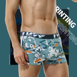 Aro Men's Boxer Briefs Cotton Loose Fit Trendy Youth Boxer Shorts Home Sleep Shorts Fashionable Four-Corner Underwear