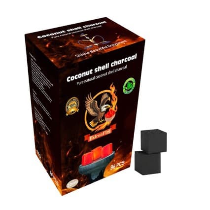 Falcon fire coconut shell charcoal shisha special spot straight hair slow burning resistant smokeless low ash high quality fruit wood