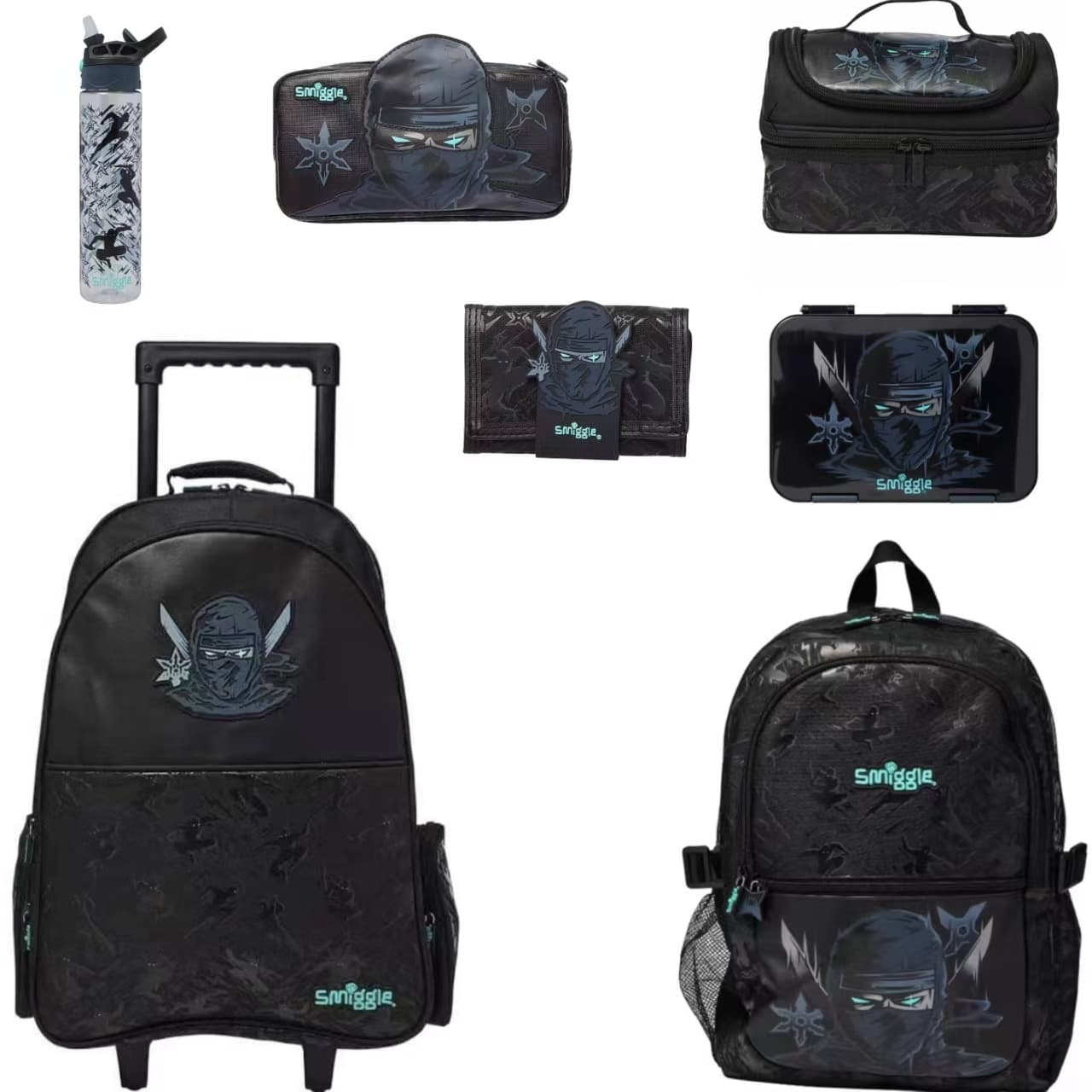 Australian Smiggle Schoolbag Primary School Students Large Capacity Backpack Children Outdoor Leisure Bag Black Warrior Suit Series