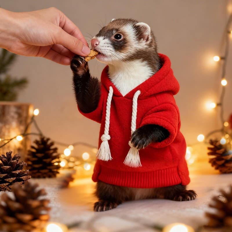 Ferret Clothes Harness, Pet Ferret Hoodie, Ferret Outdoor Wear, Pet Ferret Warm Coat with Leash for Cross-Border