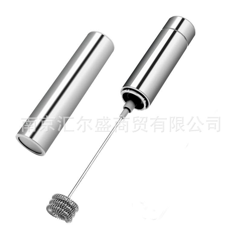 Portable Stainless Steel Handheld Electric Milk Frother with Sleeve, Egg Beater, Mixer